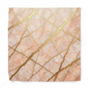 Marble Rose Pink & Gold Luxury Pocket Square Bandana