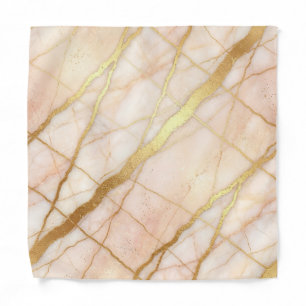 Marble Rose Pink & Gold Luxury Pocket Square Bandana