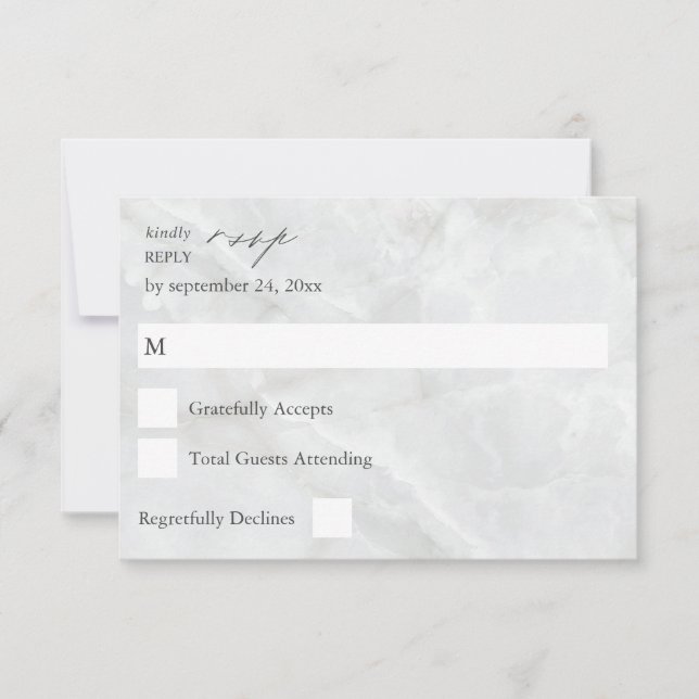 Marble RSVP No Meal Card (Front)