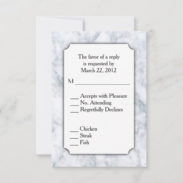 Marble RSVP with Menu Choice (Front)