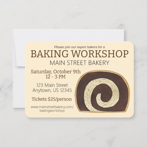 Marble Rye Bread Slice Jewish Bakery Baking Class Invitation