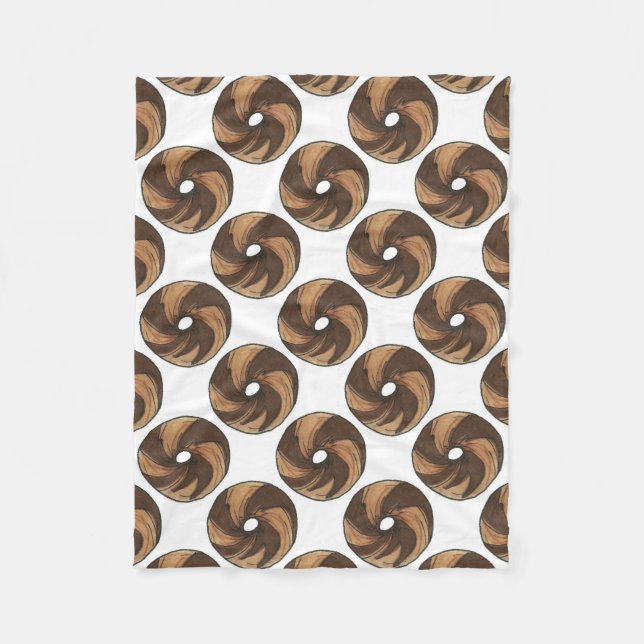Marble Rye New York NYC Deli Breakfast Bagel Fleece Blanket (Front)