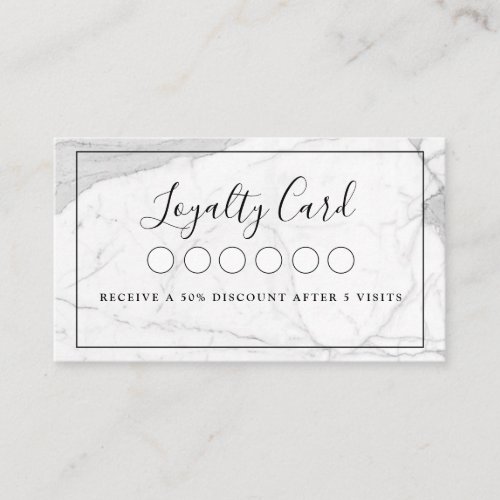 Marble  Salon Spa Loyalty 5 Business Card