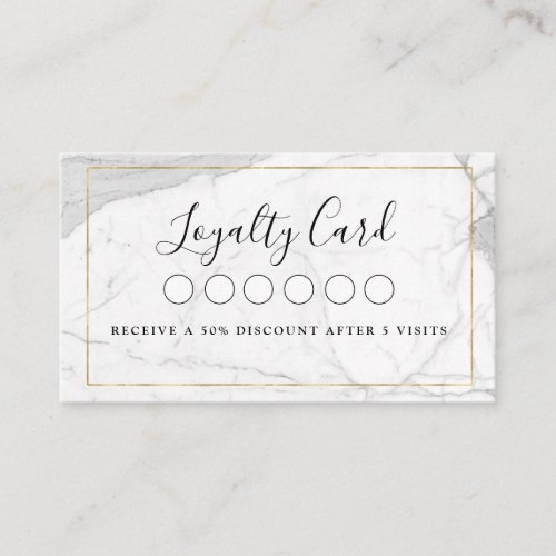 Marble  Salon Spa Loyalty 5 Business Card