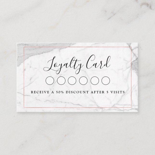 Marble  Salon Spa Loyalty 5 Business Card (Front)