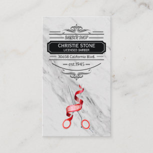 Marble Scissors Haircut Business Card