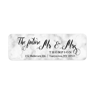 Marble Script The Future Mr and Mrs Label