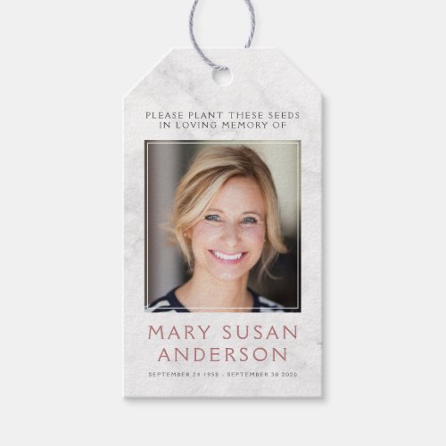 Marble Seed Packet Memorial Funeral Favor Tag