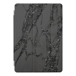 Marble Silver Gray Black Stone Gray Abstract VIP iPad Pro Cover