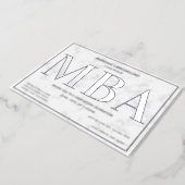 Marble Silver MBA Graduation Foil Invitation (Rotated)