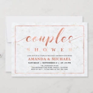 Marble Simple Modern Couples Wedding Shower Invitation