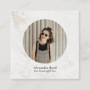 Marble Simple Modern Photo Social Media Square Business Card