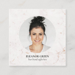Marble Simple Modern Photo Social Media Square Business Card