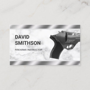 Marble Steel Revolver Gun Shop Gunsmith Firearms Business Card