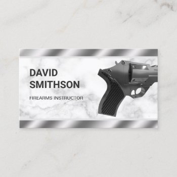 Marble Steel Revolver Gun Shop Gunsmith Firearms Business Card by ShabzDesigns at Zazzle