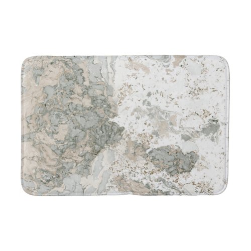 Marble Stone Abstract Creamy Mint Cali Gray Bath Mat