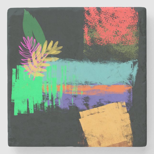 Marble Stone Aesthetic Coaster-Multi Colored Coaster (Front)