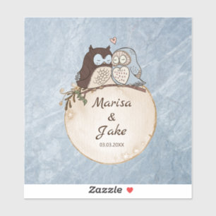 Marble Stone And Owls Sticker