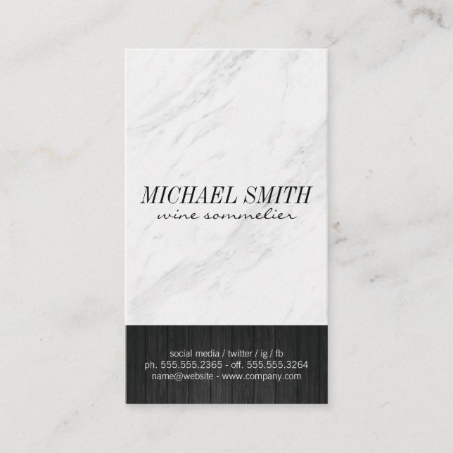Marble Stone and Wood Trim Business Card (Front)
