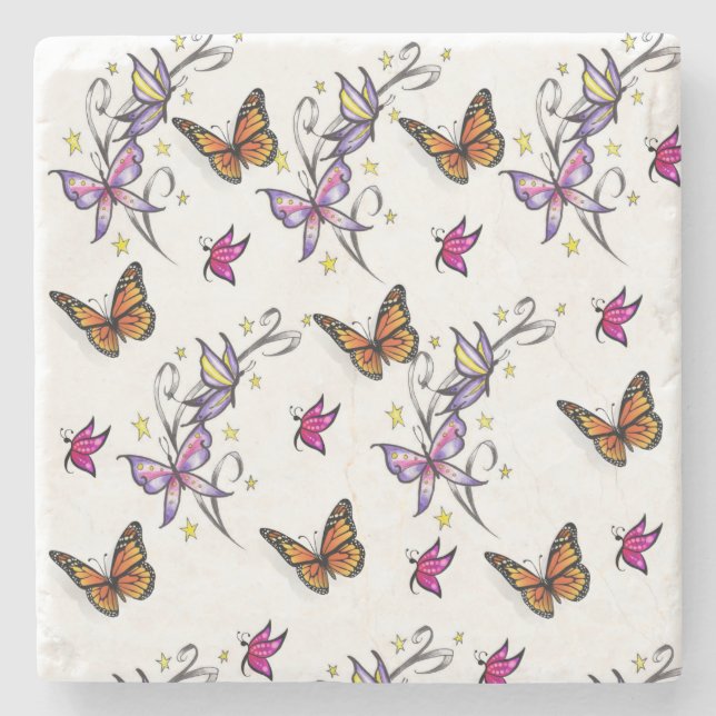 Marble Stone Coaster Butterfly (Front)
