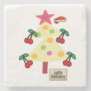 Marble Stone Coaster, Cherry Jolly Holiday Coaster