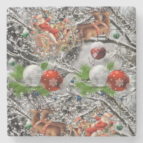 Marble Stone Coaster Christmas