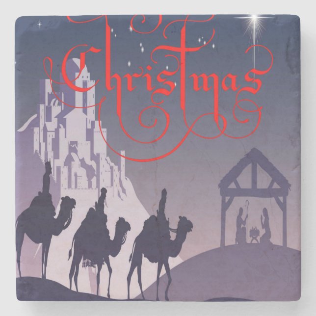 Marble Stone Coaster Christmas (Front)