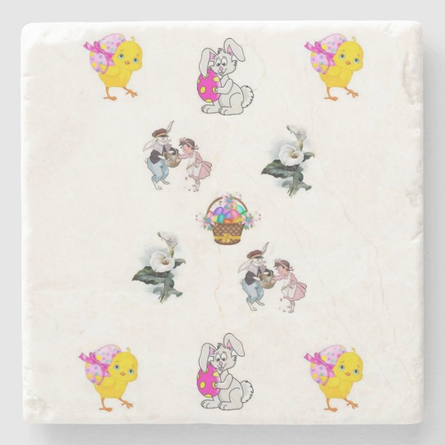 Marble Stone Coaster Easter (Front)