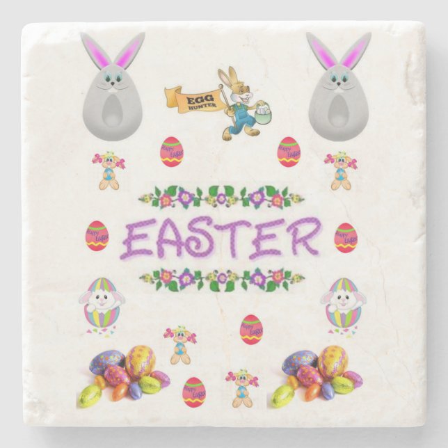 Marble Stone Coaster Easter (Front)