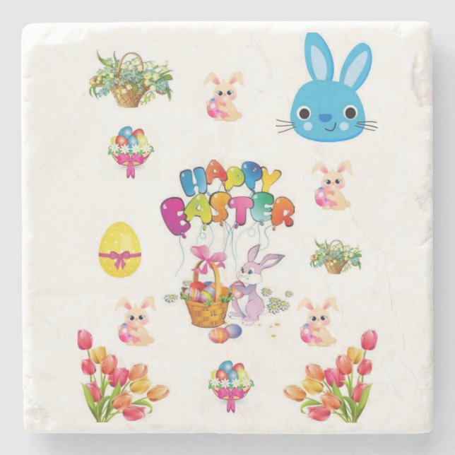 Marble Stone Coaster Easter (Front)