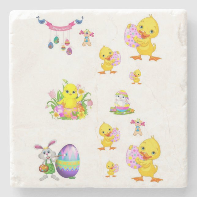 Marble Stone Coaster Easter (Front)