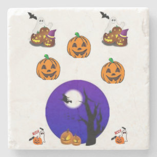 Marble Stone Coaster Halloween