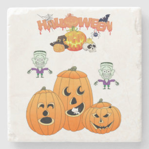 Marble Stone Coaster Halloween
