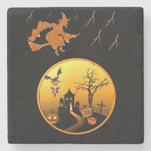Marble Stone Coaster Halloween