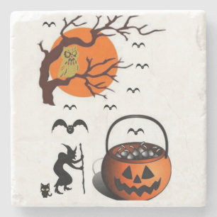 Marble Stone Coaster Halloween
