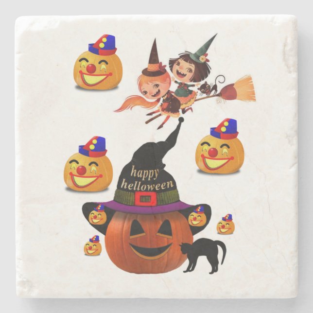 Marble Stone Coaster Halloween (Front)