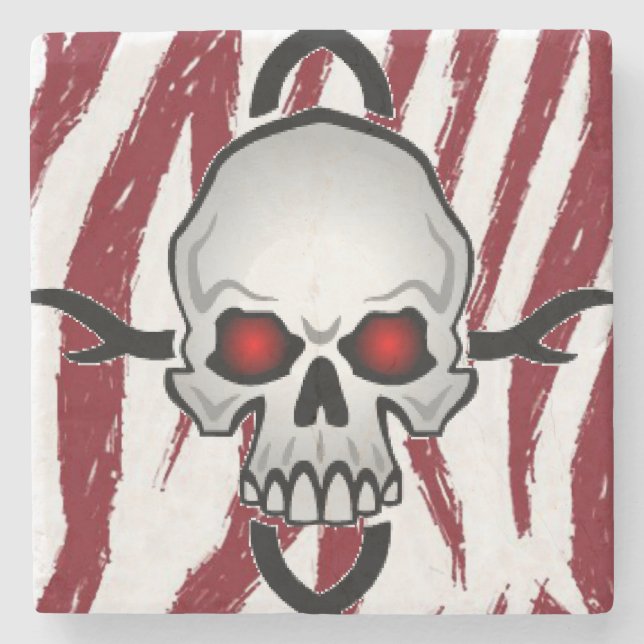 Marble Stone Coaster Skull (Front)
