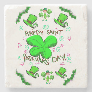 Marble Stone Coaster St. Patrick's Day