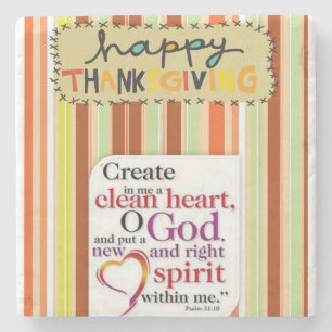 Marble Stone Coaster Thanksgiving