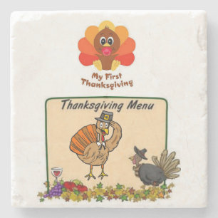 Marble Stone Coaster Thanksgiving