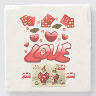 Marble Stone Coaster Valentine's Day