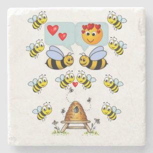 Marble Stone Coaster Valentine's Day