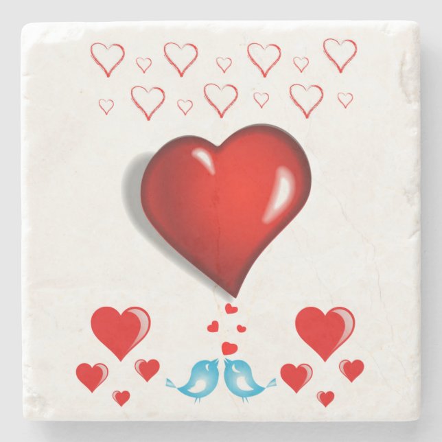 Marble Stone Coaster Valentine's Day (Front)