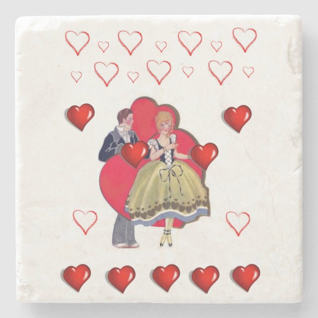 Marble Stone Coaster Valentine's Day (Front)