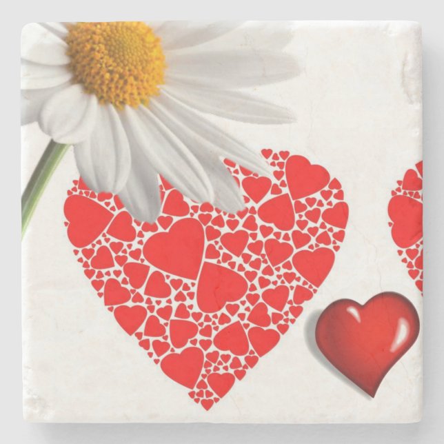 Marble Stone Coaster Valentine's Day (Front)