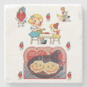 Marble Stone Coaster Valentine's Day