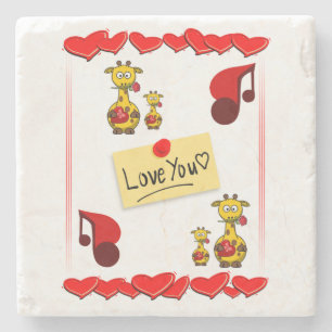 Marble Stone Coaster Valentine's Day