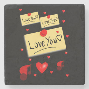Marble Stone Coaster Valentine's Day