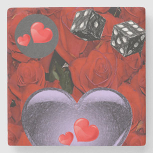 Marble Stone Coaster Valentine's Day
