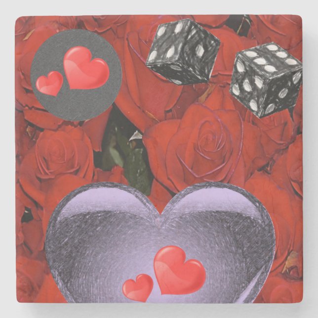 Marble Stone Coaster Valentine's Day (Front)